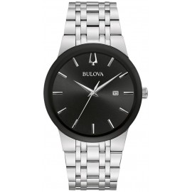 Bulova Men's Corporate Exclusive Futuro Watch, Silvertone with Black Dial Branded