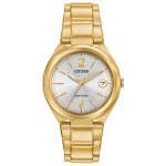 Branded Citizen Ladies' Corporate Exclusive Eco-Drive Watch, Gold-tone with Silver-tone Dial