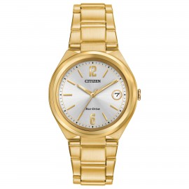 Branded Citizen Ladies' Corporate Exclusive Eco-Drive Watch, Gold-tone with Silver-tone Dial  Branded Citizen Ladies