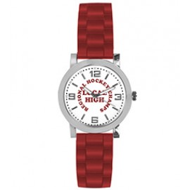 Logo Printed Unisex Pedre Campus Sport Watch W/ Red Polyurethane Strap