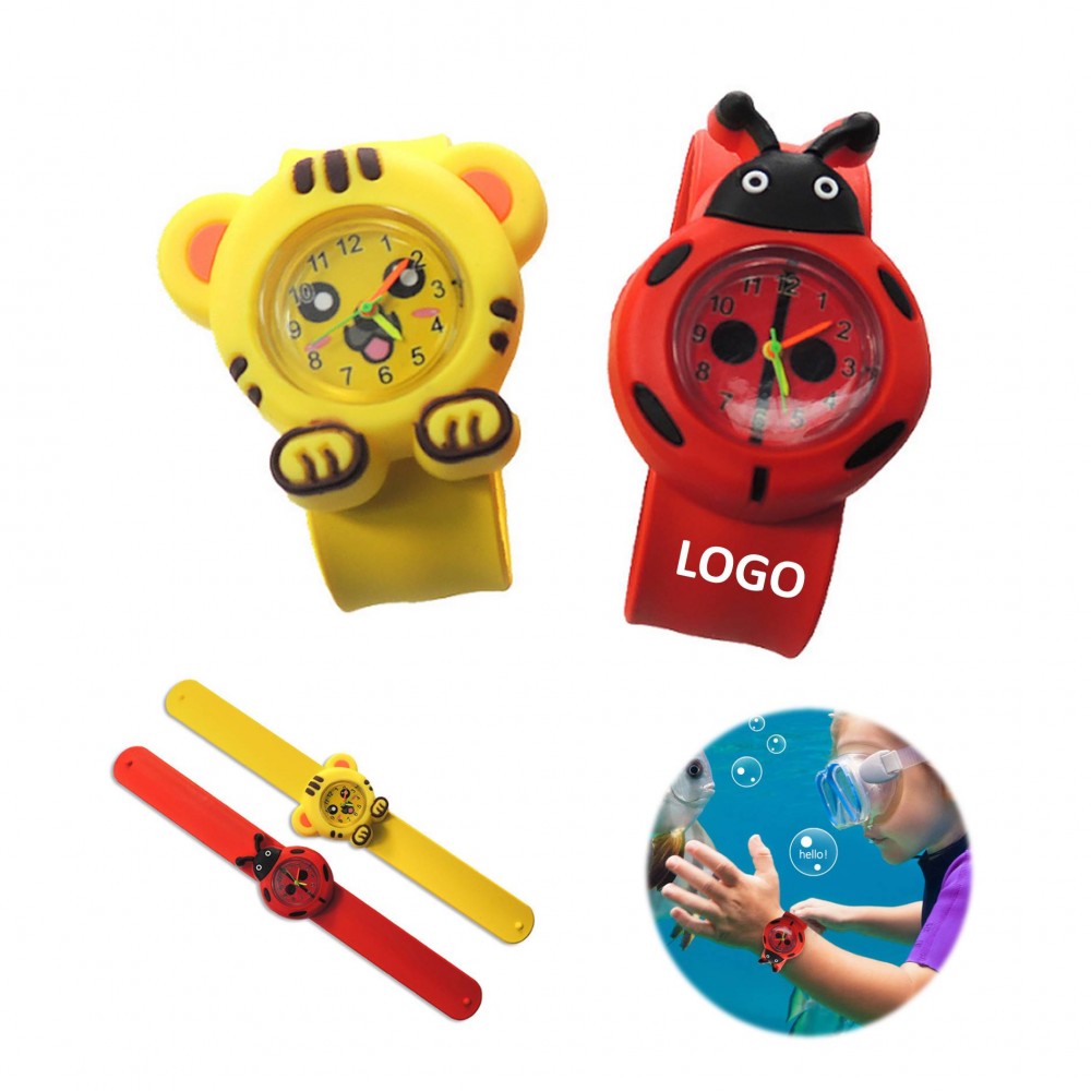 Custom Imprinted Waterproof Silicone Toddler Slap Wrist Watch