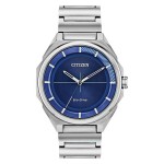 Citizen Men's Eco-Drive Watch, Stainless Steel, Blue Dial Custom Imprinted