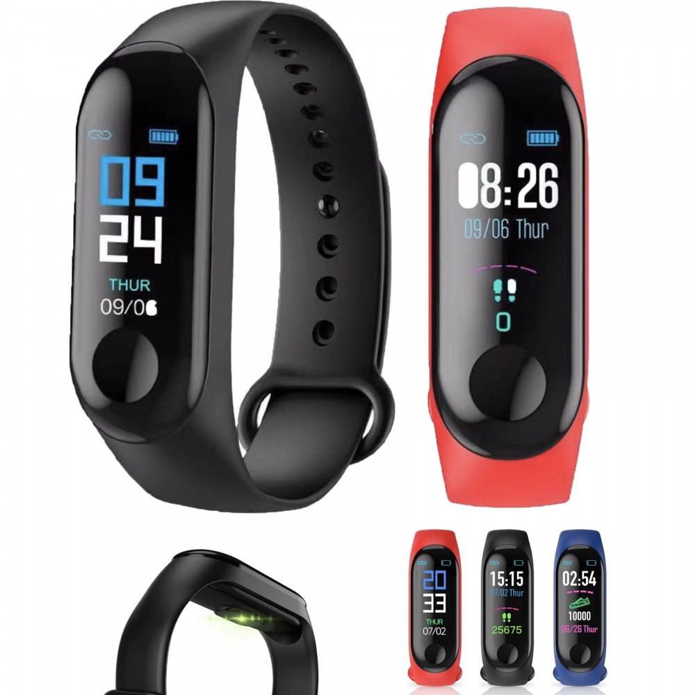 Logo Printed Fitness Tracker Health Bracelet