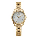 Citizen Ladies' Eco-Drive Watch, Gold-Tone with White Dial Custom Imprinted