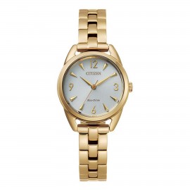 Citizen Ladies' Eco-Drive Watch, Gold-Tone with White Dial Custom Imprinted  Citizen Ladies