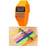 Logo Printed Electronic Wrist Calculator Watch W/Rubber Buttons