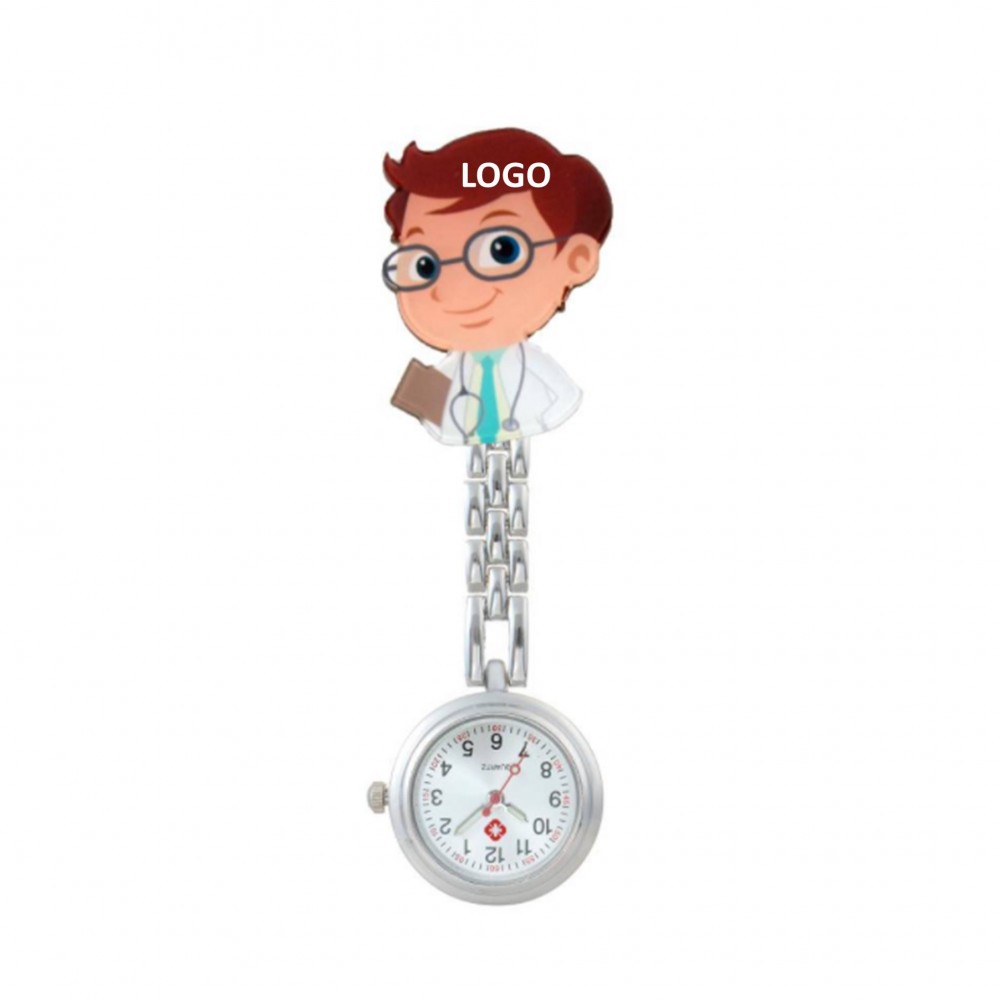 Pocket Alloy Clip Cartoon Nurse Watch Branded