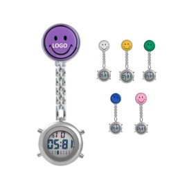 Logo Printed Smile Face Digital Display Pocket Nurse Watch  Logo Printed Smile Face Digital Display Pocket Nurse Watch