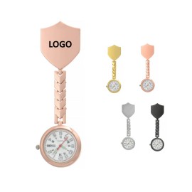 Branded Shield Shape Pocket Metal Clip Nurse Watch