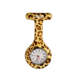 Custom Imprinted Silicone Leopard Pocket Nurse Watch  Custom Imprinted Silicone Leopard Pocket Nurse Watch
