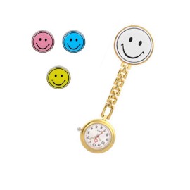 Metal Brooch Nurse Watch Smile Face Branded