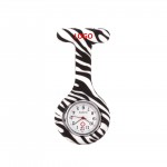 Zebra Pattern Pocket Silicone Clip Nurse Watch Custom Imprinted