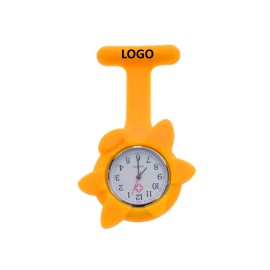 Logo Printed Flower Shape Silicone Pocket Pin Nurse Watch  Logo Printed Flower Shape Silicone Pocket Pin Nurse Watch