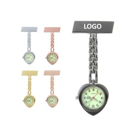 Logo Printed Luminous Metal Clip Brooch Nurse Watch