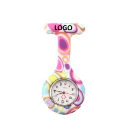 Custom Imprinted Pocket Silicone Patterned Clip Nurse Watch  Custom Imprinted Pocket Silicone Patterned Clip Nurse Watch