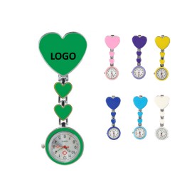 Heart Shape Metal Pocket Nurse Watch Logo Printed  Heart Shape Metal Pocket Nurse Watch Logo Printed