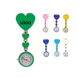 Heart Shape Metal Pocket Nurse Watch Logo Printed