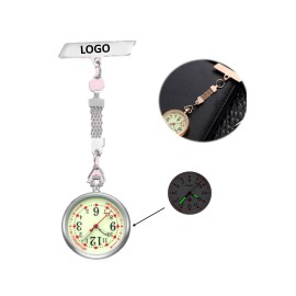 Metal Clip Pocket Luminous Nurse Watch Logo Printed  Metal Clip Pocket Luminous Nurse Watch Logo Printed