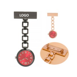 Logo Printed Metal Red Dial Luminous Pocket Nurse Watch  Logo Printed Metal Red Dial Luminous Pocket Nurse Watch