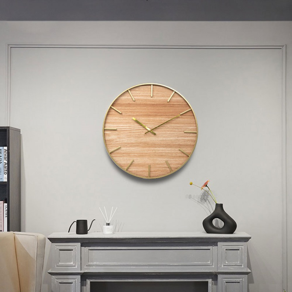 Custom Imprinted Metal Wood Wall Clock