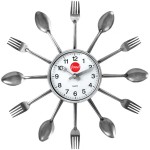 Fork & Spoon Clock Logo Printed