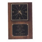 American Walnut Quartz Wall Clock w/Square Face (12"x 18") Branded
