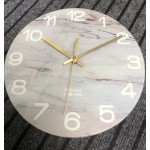 Marble Patterned Wall Clock Branded