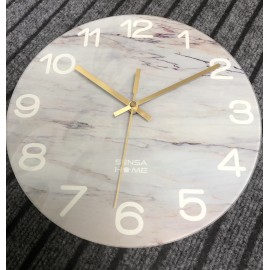 Marble Patterned Wall Clock Branded