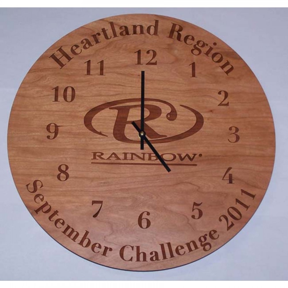 Logo Printed Hardwood Clocks Wall