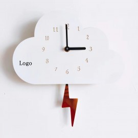 Silent Children's Room Cloud Wall Clock Cartoon Cute Room Quartz Clock Branded