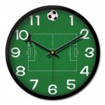 Logo Printed Football Field Pattern Wall Clock