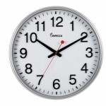Logo Printed Impecca 18 Inch Railway Style Wall Clock Silver