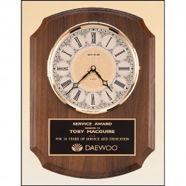 Walnut Vertical Wall Clock (10.5"x13") Logo Printed