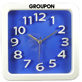 Custom Imprinted Large Retro Look Analog Alarm Clock (Blue)