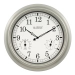 Custom Printed In/Out Wall Clock w/4 Time Zones/Temp & Hydrometer