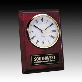 Logo Printed Alexis Clock - Rosewood/Gold  Logo Printed Alexis Clock - Rosewood/Gold