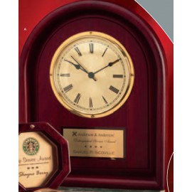 Custom Printed Cherry Wood Arch Wall Clock Award