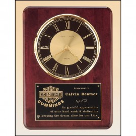 Custom Imprinted Rosewood Piano Finish Vertical Wall Clock (12"x15")