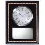Custom Printed Black finish wall clock with an inlaid border (10" x 13")
