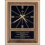 Walnut Vertical Wall Clock with Square Face (9"x12") Logo Printed