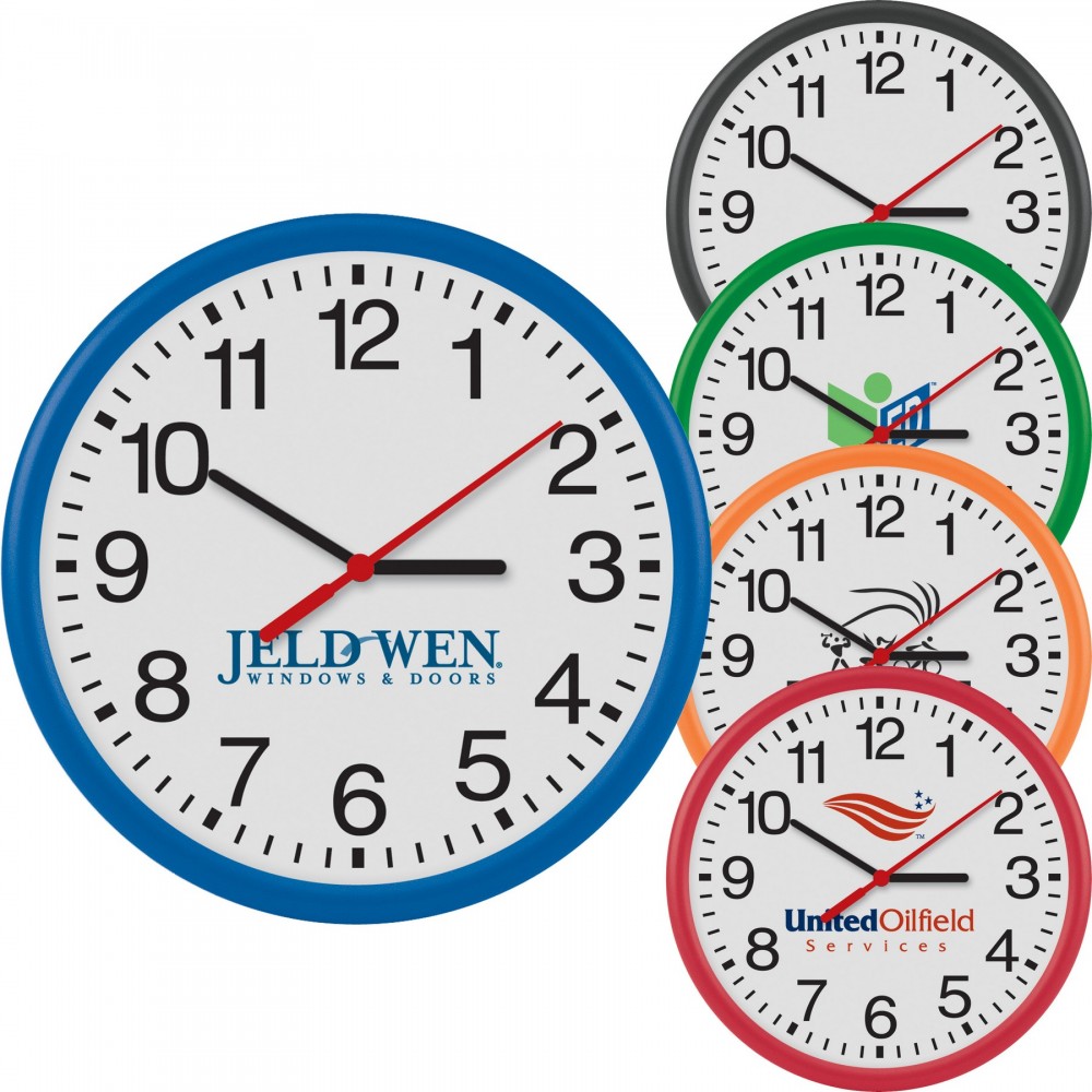 Logo Printed 12" Thin Frame Wall Clock Logo Printed 12" Thin Frame Wall Clock