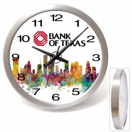 Custom Imprinted "Bridge" 14" Brushed Metal Wall Clock