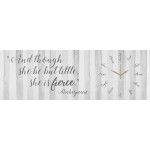 Custom Printed Though She be Little Shakespeare quote 8x24 Wall Clock Color: - CHALKBOARD GREY