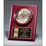 Custom Printed Cherry Finish Clock with Three-Hand Movement Wall Mount or Shelf Stand 9"W X 12"H