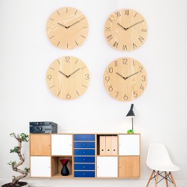 Round Wooden Wall Clock Logo Printed  Round Wooden Wall Clock Logo Printed