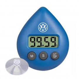 Digital Timer in Water Drop Shape With Easy Button and Built In Suction Cup Logo Printed  Digital Timer in Water Drop Shape With Easy Button and Built In Suction Cup Logo Printed