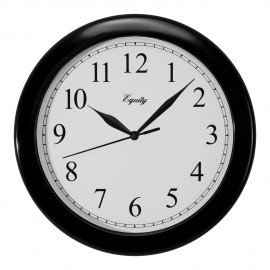 Logo Printed 10" Equity by La Crosse Technology Black Quartz Desk Clock