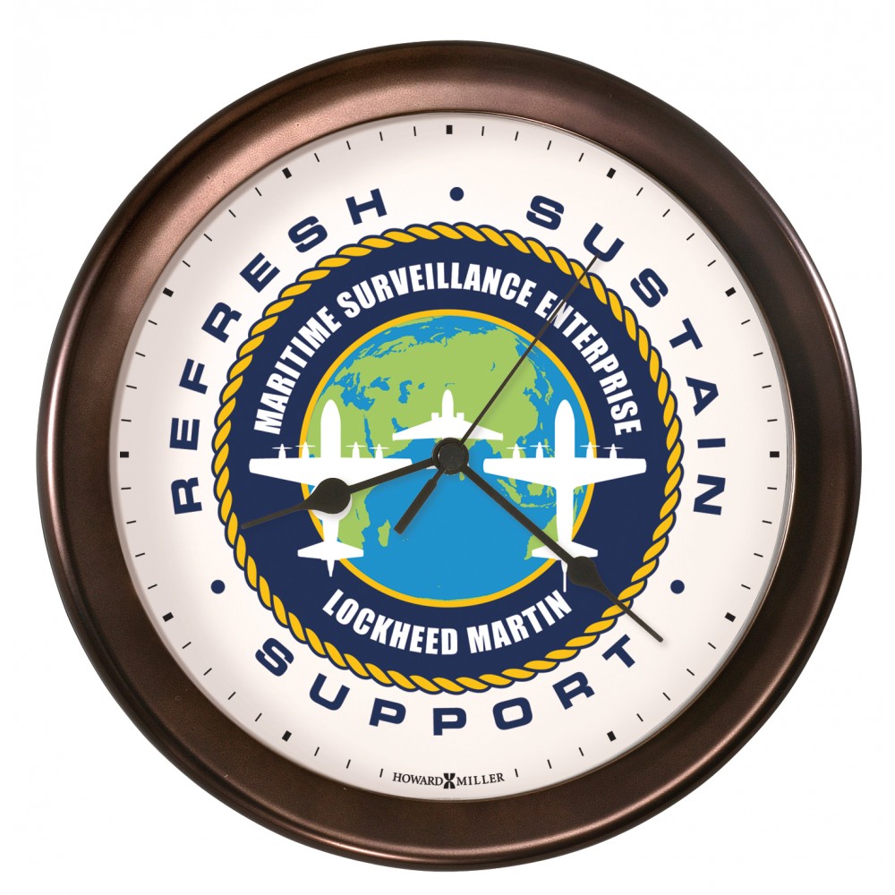Logo Printed Howard Miller Virgo Bronze Finish Metal Wall Clock (Full Color Dial) Logo Printed Howard Miller Virgo Bronze Finish Metal Wall Clock (Full Color Dial)