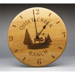 12" - Hardwood Clocks - Wall Logo Printed