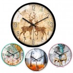 Custom Imprinted Deer Pattern Metal Wall Clock